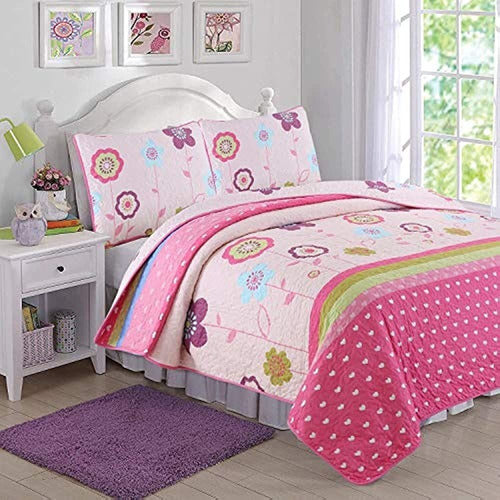 Cozy Line Home Fashions Little Heart Garden Flowers Juego De Ropa De Cama De 2 Pieza 0