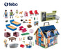 Juego Playmobil Dollhouse Casa De Muñecas Maletin 64pc Febo 1