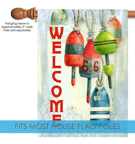 Toland Home Garden 1012438 Coastal Welcome Welcome Flag 28x4 2