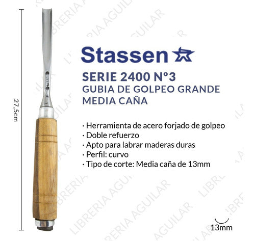 Stassen Gubia Golpeo Grande Media Caña U 13mm 2400 Nº3 1