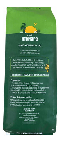 KfeNare Colombian Roasted and Ground Coffee 100% Package Bag 450g 2