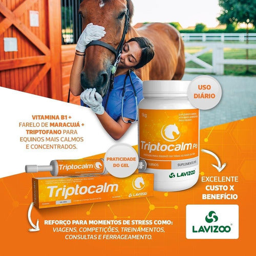 Calmante Para Cavalos Triptocalm Lavizoo 1kg Suplemento Pó 1