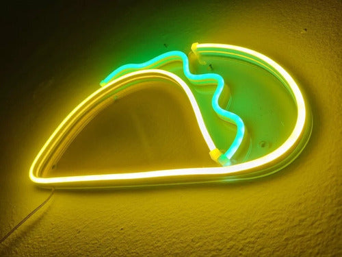 Mexican Taco LED Neon Sign - Transparent Acrylic 4