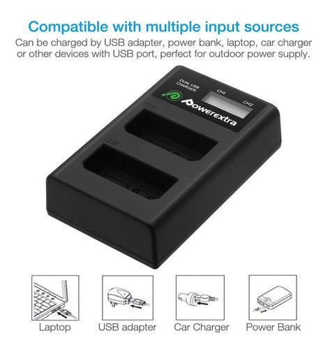 Powerextra LP-E10 Charger and 2 Batteries for Canon Rebel 1