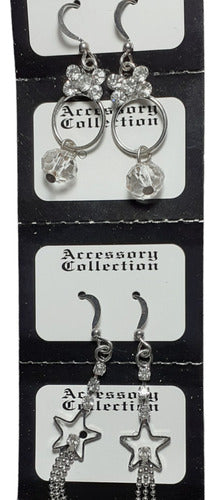 Accessory Collection Fantasy Hanging Earrings Set with Rhinestones 0