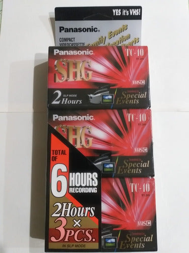 Panasonic VHS-C TC-40 SHG 2 Hours (Pack of 3) 1