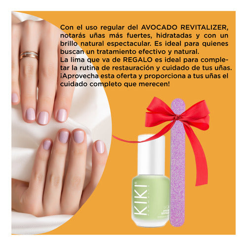 Kiki Idraet Avocado Revitalizer Nail Strengthener with File Gel 5