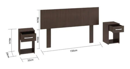 Tienda Max Headboard + 2 Nightstands. Free Assembly. 3