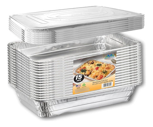 Mehr Foil 9x13 Aluminum Pans with Lids Disposable Aluminum Bakeware 0