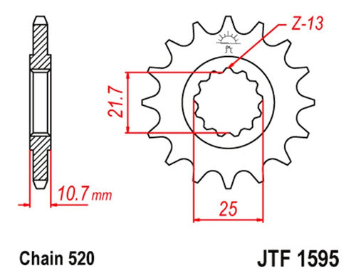 Piñon Yamaha Xj6 Diversion 16 Dientes Jt Sprockets Ryd 1