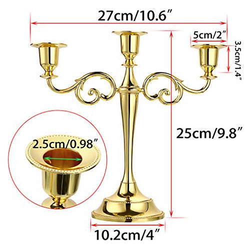 Ownmy - Candelabro De Metal Con 3 Brazos Y Candelabro, Color 1