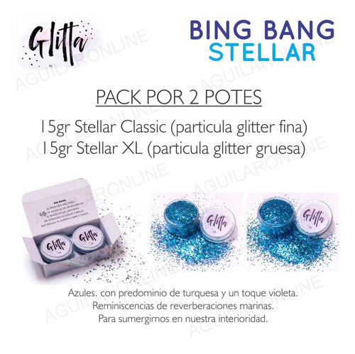 Glitta Set Duo Glitta Stelar Bing Bang Particula Gruesa Fina 1