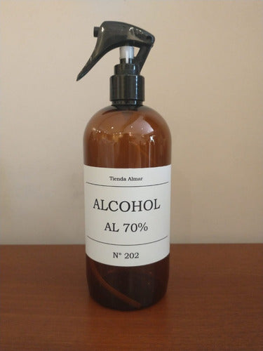 Amber 500cc PET Bottle w/ Black Sprayer Trigger and Decorative Label X 5 Pack 2