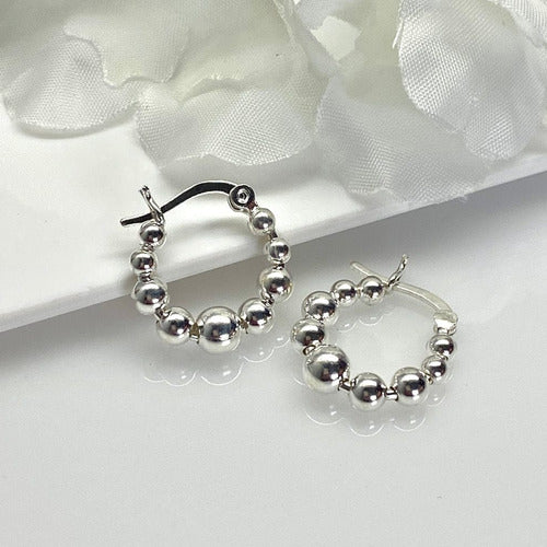 Rose.Mvd Pendientes Caravanas Borlas Minis Plata 925 1