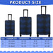 Sweetude Luggage Cover Set 3 Sizes 18 to 28 Rhombus Black Blue 1