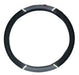 Iael Black and Gray Fabric and Leatherette Steering Wheel Cover 0