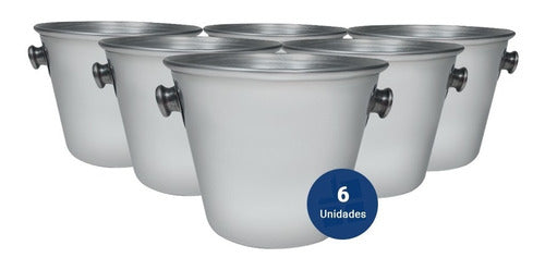 Set of 6 Stainless Steel Ice Buckets for 1 Person by Bra-De 1