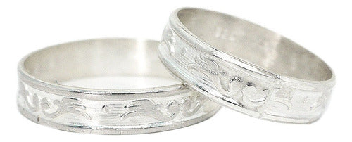 Entre-Joyas Alianzas Plata 925 Labrada Alas Compromiso Casamiento Novios 0