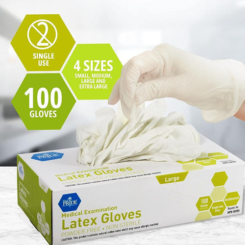 ~? Guantes De Látex Para Examen Médico Med Pride| 5 Mil De E 4