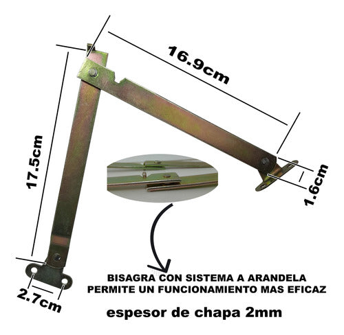 Bisagra Tijera De Chapa X150mm Caballete Puerta Abatible X2 5