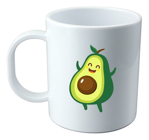 EXXE Taza Plástico Blanca Sublimada Palta Avocado 0