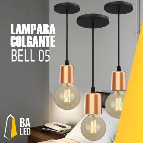LED Hanging Lamp Bell 05 E27 8 Colors + Filament 65