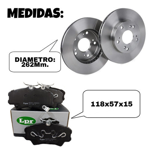 Front Disc Brake Kit And Pads LPR Honda Civic LXS 1.8 1