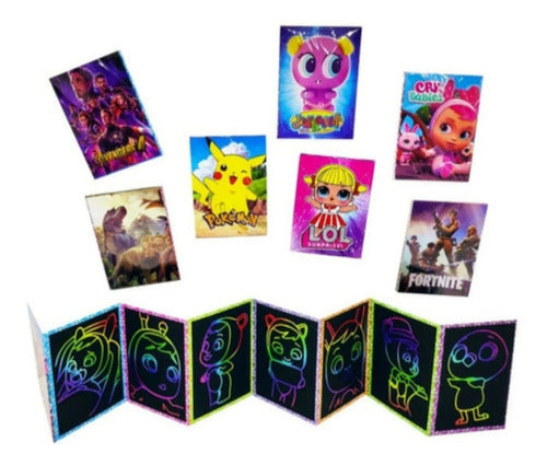 Cotillon Luminoso Mi Souvenir 15 Books to Scratch and Paint Piñata Toy Souvenir 0