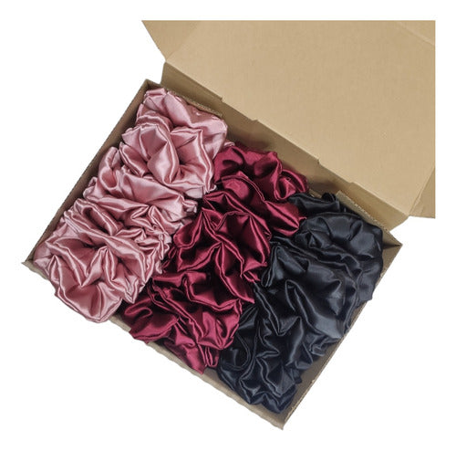 Wholesale Pack of 10 Satin Scrunchies Hair Ties - Perfect for Gifts and Events 0
