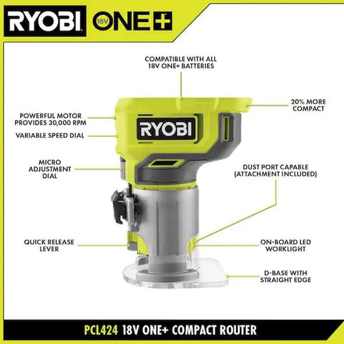 Router Fresadora Ryobi 18v Mod/nvo Solo Ryobi Oficial 1