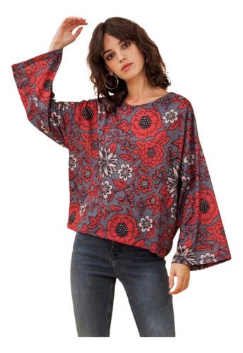 Oxford Long Sleeve Blouse with Wide Design 0