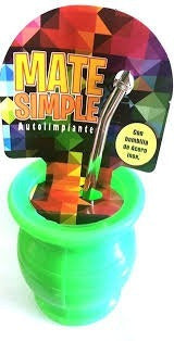 Self-Cleaning Mate Set with Metal Straw - Pack of 25 Units - 25 Unidade Mate Auto Limpiante .C/Bombilla  Metal Y O  Color