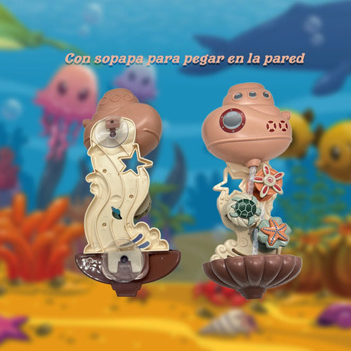 Children's Bath Toy Set with Waterfall - Marine Animals Theme 1