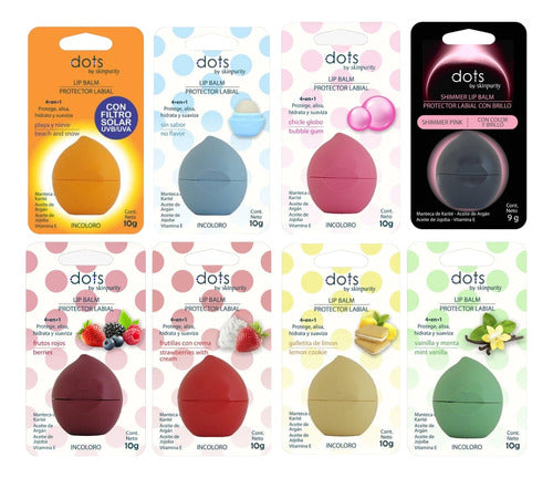Exclusive Lip Balm Dots Variety Pack - Set of 8 Units - 10g Each 0