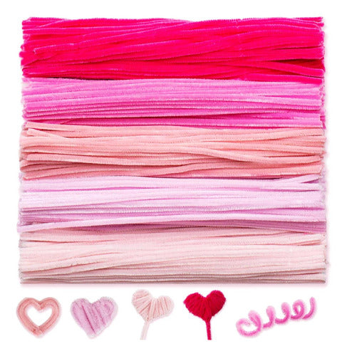 HERMES SHOP Pink Chenille Tubes, 30 Cm, 152 Meters for Crafts 0