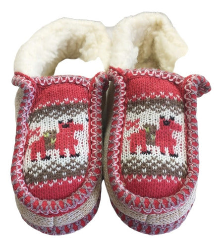 Handwoven Alpaca Wool Slippers for Kids - Salta Hornito Style 3