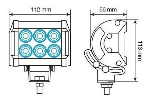 Universales 2 Faros Auxiliares 6 Led Moto, Cuatriciclo 100% Aluminio! 4