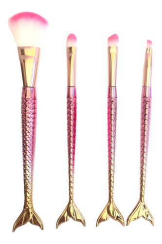 Set of 4 Mermaid Tail Makeup Brushes 0