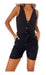 Catsuit or Short Jumpsuit in Bengaline with Bow Detail and Buttons 3