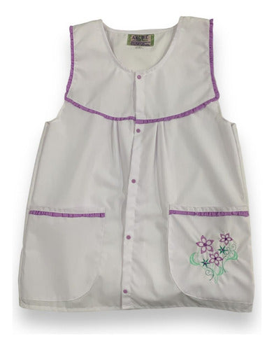 Girls' Primary School Sleeveless Embroidered Apron T-18 0
