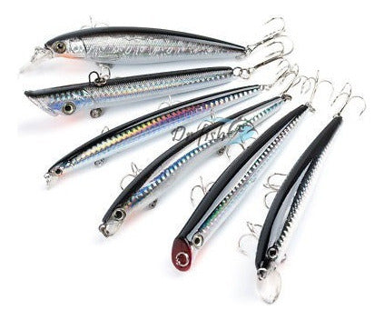 Dr.fish 6 Señuelos De Agua Salada, Lote 5 Minnow Plug Popper 4