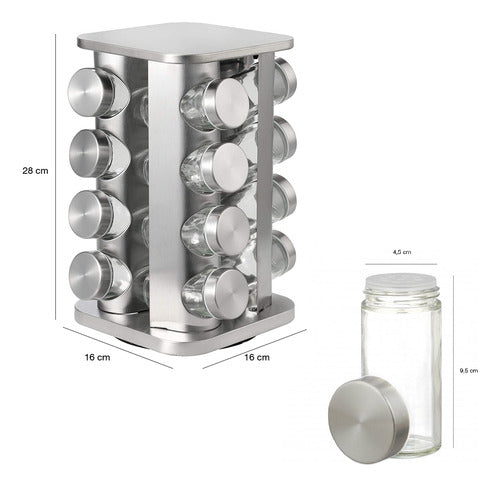 Generic 360 Degree Rotating Spice Rack with 16 Glass Jars 5