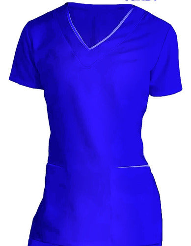 Fitted Medical Jacket with V-Neck and Spandex Trims 29