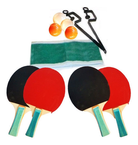 Faydi Set Ping Pong 4 Paletas Pelotas Red Soporte Super Cla Fd4440 1