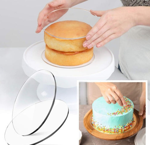 Acrylic Cake Disc Set 32 cm | Ganache - Perfect Edge Tool 2