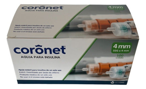 Coronet 100 Ultra Fine Insulin Needles for Pen 32 G X 4mm 1