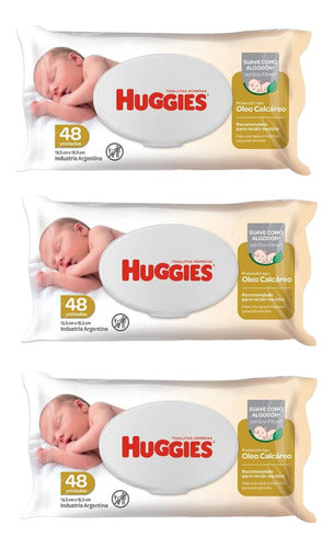 Huggies 3 Oleo Calcareo Wet Wipes X48 2