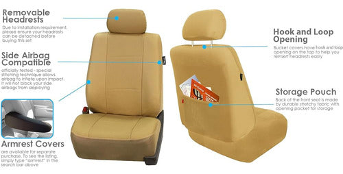 FH Group Automotive Seat Covers Deluxe Leatherette Front Set 2