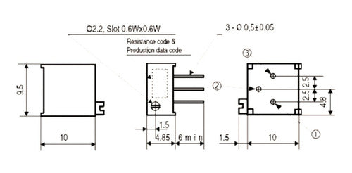 BOURNS  X5 Preset Horizontal Cermet 3296P 25 Vtas 1m 1 Mega 3296W 2