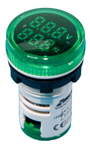 Voltimetro Frecuencia Verde 22mm 50~500v ~99hz Tablero Htec 0